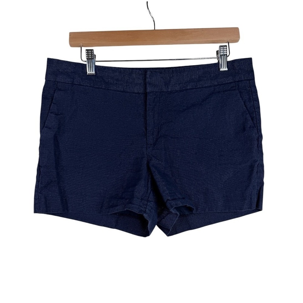 Banana Republic Women's Linen Blend Chino Shorts size 8 Dark Blue